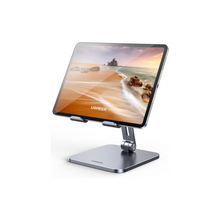 UGREEN Metal iPad Stand Ultra Stable Foldable Tablet Stand Holder for Desk Adjustable Mobile Phone Holder Compatible with iPad Pro/Air/Mini, Galaxy Tab, iPhone 16 Pro Max S25 Ultra Grey