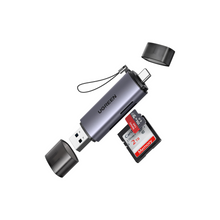 UGREEN SD Card Reader USB 3.0/USB C OTG Dual Slot Memory Card Adapter for iPhone 16/15 Series, 2022-2016 MacBook Pro 15/16, M1 M2 Mac Air, iPad, Surface, Dell XPS, Samsung, Huawei