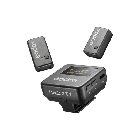 Godox Magic XT1-C 2-Person Wireless Microphone System with USB-C Adapter 2.4 GHz Lavalier Mic for Android, Cameras & Devices