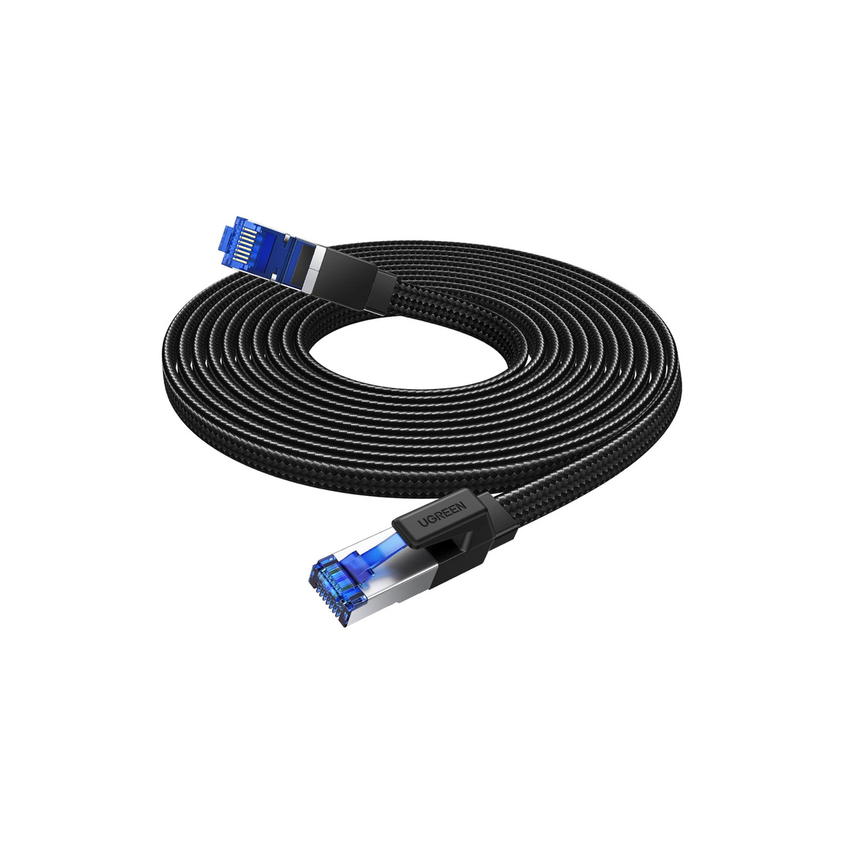 UGREEN Ethernet Cable 10M Cat 8 Internet Network Cable Flat Braided Shielded 40Gbps 2000MHz RJ45 Cord Compatible with Router Modem Xbox Gaming Switch PS5 PS4 PC TV Mac Laptop