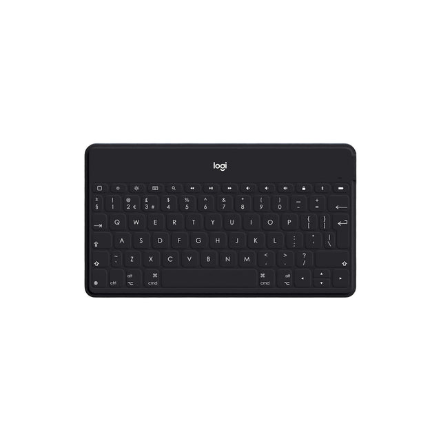 Logitech Keys-To-Go Wireless Bluetooth Keyboard For iPhone, iPad, Smartphone, Tablet, Android, Windows, Apple TV, Ultra-Thin, Ultra-Light, Short-Cut Keys, QWERTY UK Layout - Black