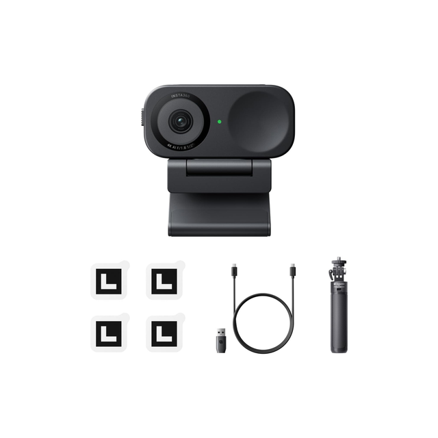 Insta360 Link 2C Tripod Bundle - 4K Webcam for PC/Mac, 1/2 Inch Sensor, Auto Framing, HDR, Micro with AI Noise Cancellation, Gesture Control for Streaming, Video Calls, Gaming