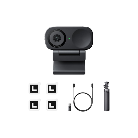Insta360 Link 2C Tripod Bundle - 4K Webcam for PC/Mac, 1/2 Inch Sensor, Auto Framing, HDR, Micro with AI Noise Cancellation, Gesture Control for Streaming, Video Calls, Gaming