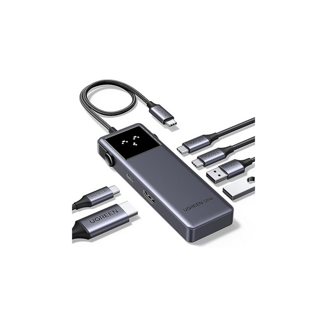 UGREEN Uno 6 in 1 USB C Hub 3.2 with 10Gbps Type C & USB A Gen 2 Data Transfer Ports 100W PD 4K@60Hz HDMI Multiport Adapter for MacBook Pro/Air, Surface Pro9, MateBook 14, XPS, Thinkpad, HP, Dell