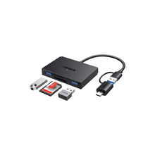 UGREEN SD Card Reader for iPhone 15, USB3.0/USB C Memory Card Adapter with 2 USB 3.0 Port, 10x Faster read Speed to 170MB/s, OTG Dual Slot Micro SD Reader Compatible with PC, Laptop, iPad, Phone