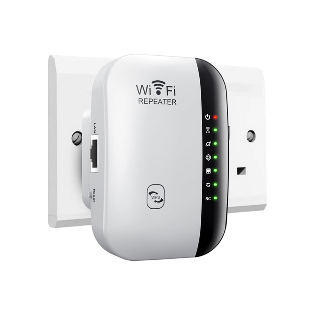 Yakiter WiFi Extender, Signal Booster Up to 5000 sq. ft and 50+ Devices, The Newest Generation, Wireless Internet Repeater, Long Range Amplifier with Ethernet Port, 1-Key Setup-1 (A)