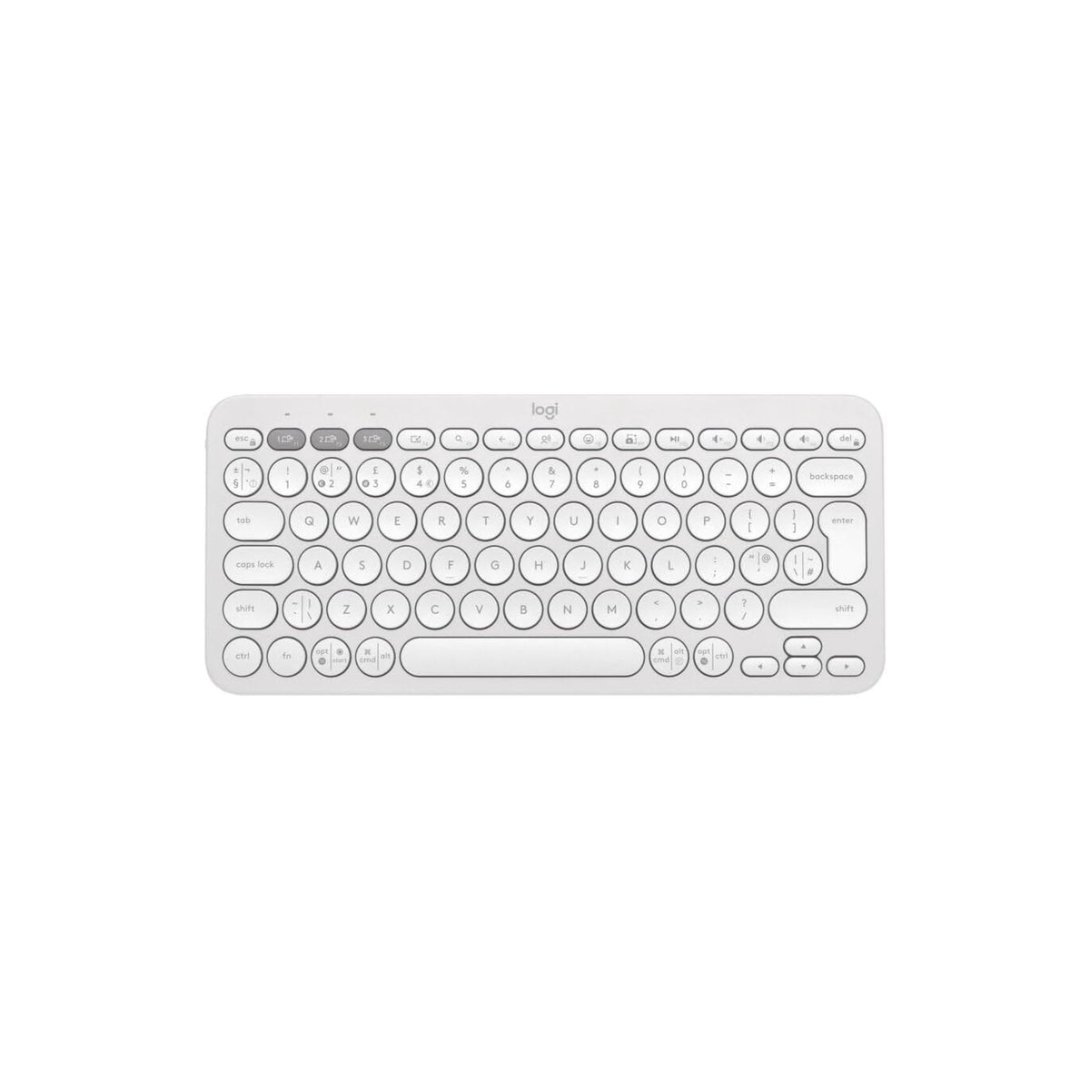 Logitech Pebble Keys 2 K380s, Multi-Device Bluetooth Wireless Keyboard with Customizable Shortcuts, Slim and Portable, Easy-Switch for Windows, macOS, iPadOS, Android, Chrome OS, US Intl Layout- White