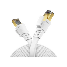 deleyCON 7.5 m CAT8.1 Network Cable Flat 40 Gbit 2000 MHz Patch Cable Gigabit Ethernet Cable RJ45 LAN DSL CAT.8 Cable - White