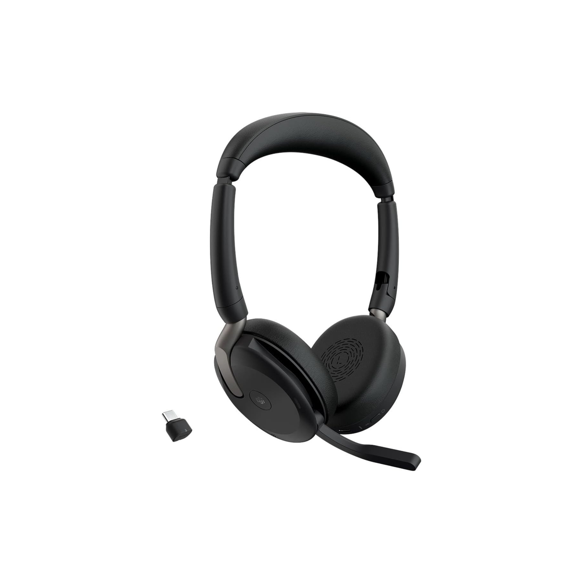 Jabra Evolve2 65 Flex - Wireless Stereo Headset with Bluetooth, Noise-cancelling Jabra ClearVoice Technology and Hybrid ANC - Certified for MS Teams - Black