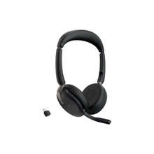 Jabra Evolve2 65 Flex - Wireless Stereo Headset with Bluetooth, Noise-cancelling Jabra ClearVoice Technology and Hybrid ANC - Certified for MS Teams - Black
