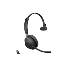 Jabra Evolve2 65 Wireless PC Headset – Noise Cancelling Microsoft Teams Certified Mono Headphones With Long-Lasting Battery – USB-A Bluetooth Adapter – Black