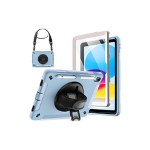 JETech Case for iPad (A16) 11th/10th Generation (2025/2022) with Built-in Screen Protector, Protective Shockproof Rugged Tablet Cover, 360 Degree Rotating Hand Strap Stand (Blue)