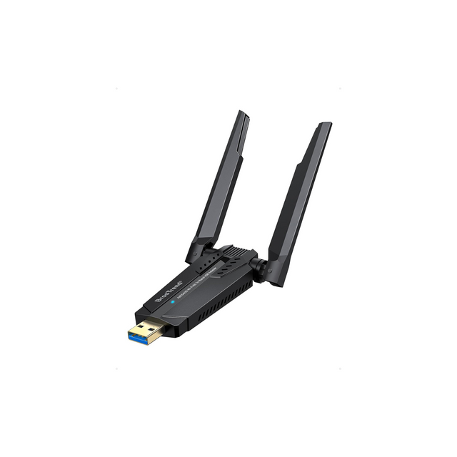 BrosTrend AXE5400 WiFi 6E USB Adapter, Long Range USB WiFi Adapter for PC Desktop Laptop, Tri-Band 6GHz 2402Mbps + 5GHz 2402Mbps + 2.4GHz 574Mbps, Wireless 6 Dongle Wireless Dongle for Windows 11/10