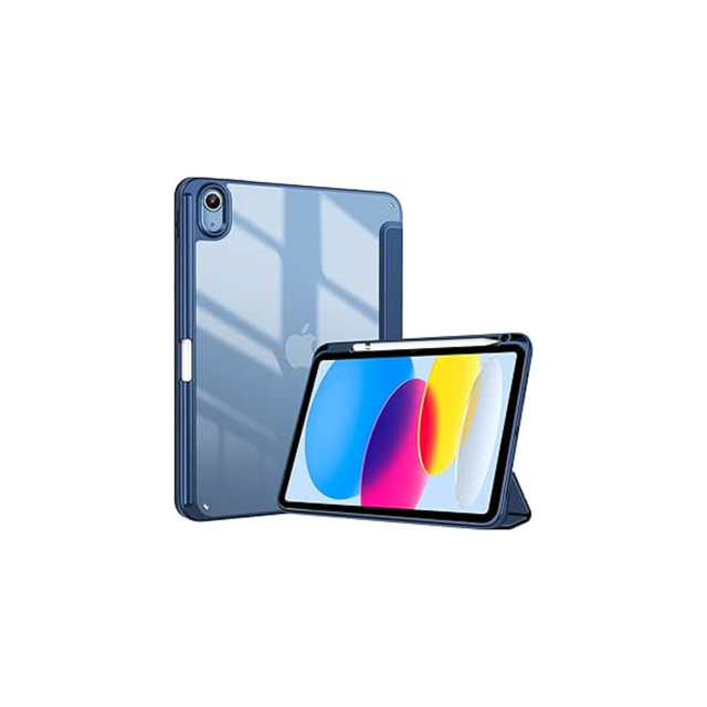 ProCase for iPad (A16) 11th Generation 11 Inch 2025/10th Generation 10.9 Inch 2022 Case with Pencil Holder, Hybrid iPad 11 10 Case with Clear Back, Supports Auto Wake/Sleep -Navy