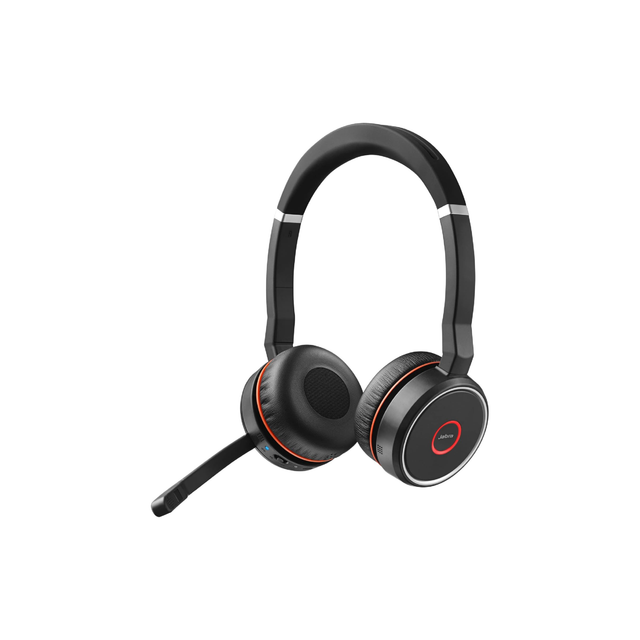 Jabra Evolve 75 SE Stereo Wireless Headset - Bluetooth Headset with Noise-Cancelling Microphone, Active Noise Cancellation - MS Teams Certified, Works with All Other Platforms - Black