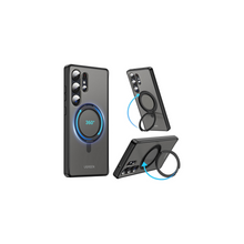 UGREEN Samsung Galaxy S25 Ultra Case MagSafe Cover, [Innovative 360° Ring Stand], [No Yellowing with iCrystal Tech], [MIL-Grade Protection], Magnetic Protective Slim Case, Black Frame with Matte Back