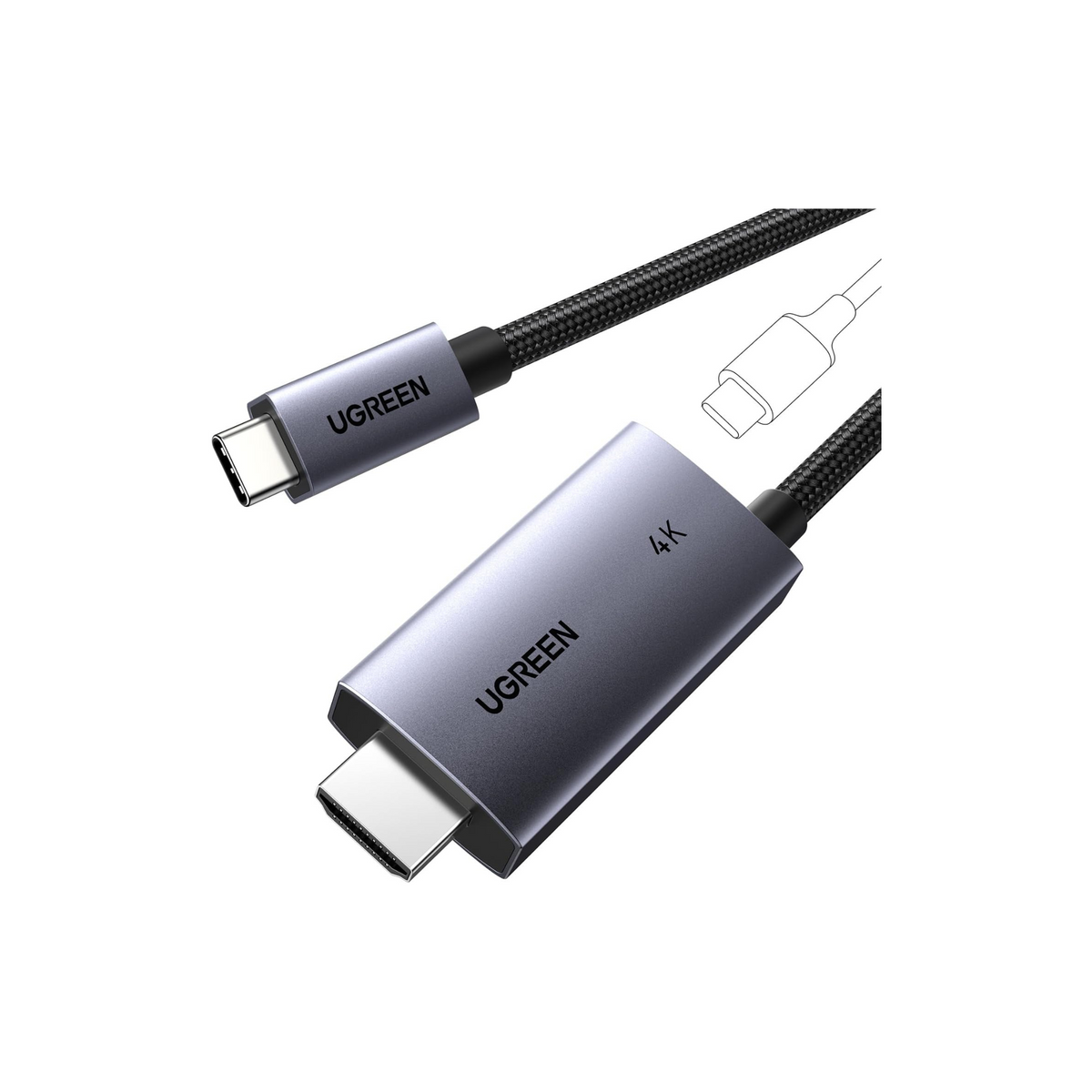 UGREEN USB C to HDMI Cable 2M with 100W PD Fast Charging Adapter 4K 60Hz Unidirectional Type C to HDMI Compatible iPhone 16/15 Series, Galaxy S24 /S23 Series, iPad Pro/Air 2024, MacBook Pro/Air