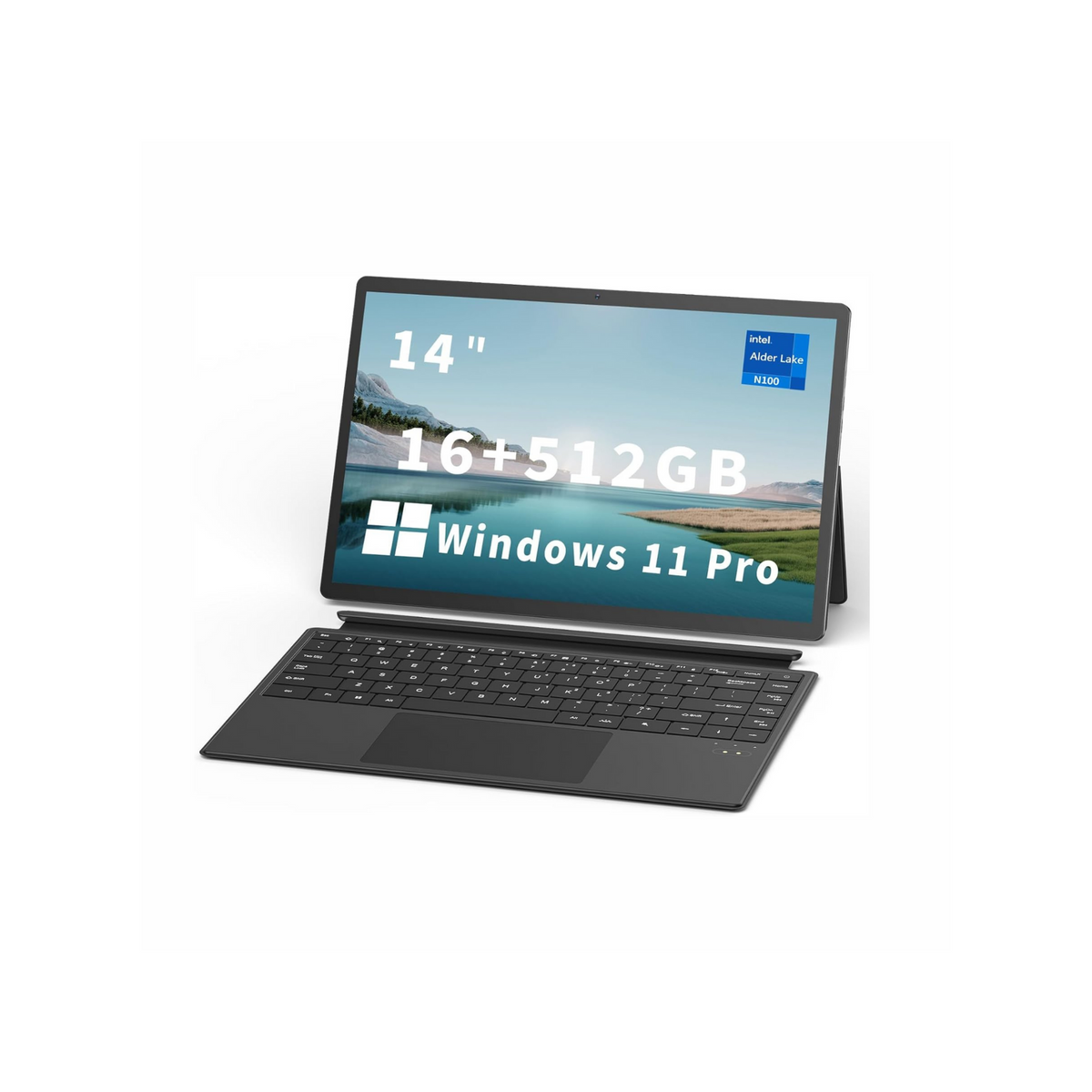 FUNYET 2 in 1 Laptop Touchscreen 2025, 14 Inch Tablet Laptop Computer, Windows 11 Pro, Intel 12th Gen N100 Processor, 16GB DDR5 RAM, 512GB SSD, 1920 x 1200, Wi-Fi 6, BT5.2, Backlit Keyboard