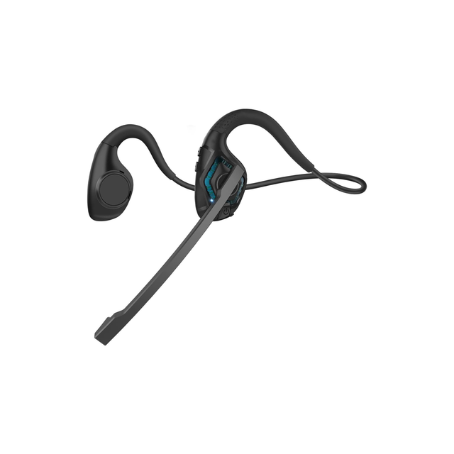 Bluetooth Headset with Microphone, Open Ear Headphones Wireless Noise Cancelling for Phone Laptop PC Computer, 10 Hours Playtime, Lightweight & Comfortable for Office Driving Working Home,black