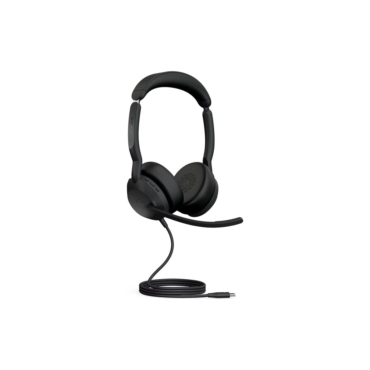 Jabra Evolve 20 Microsoft Teams Certified USB-C Stereo Corded Headset With Call Control Unit - Compact Mini USB (Black)