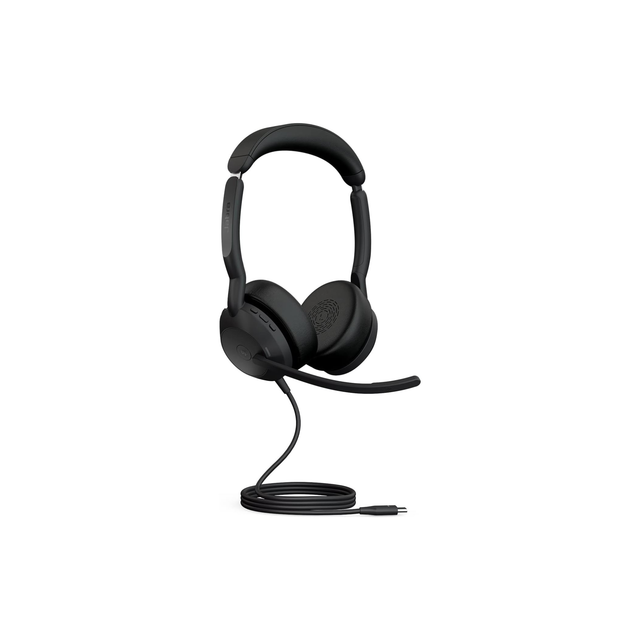 Jabra Evolve 20 Microsoft Teams Certified USB-C Stereo Corded Headset With Call Control Unit - Compact Mini USB (Black)