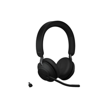 Jabra Evolve2 65 MS Wireless Headphones with Link380c, Stereo, Black – Wireless Bluetooth Headset for Calls and Music, 37 Hours of Battery Life, Passive Noise Cancelling Headphones