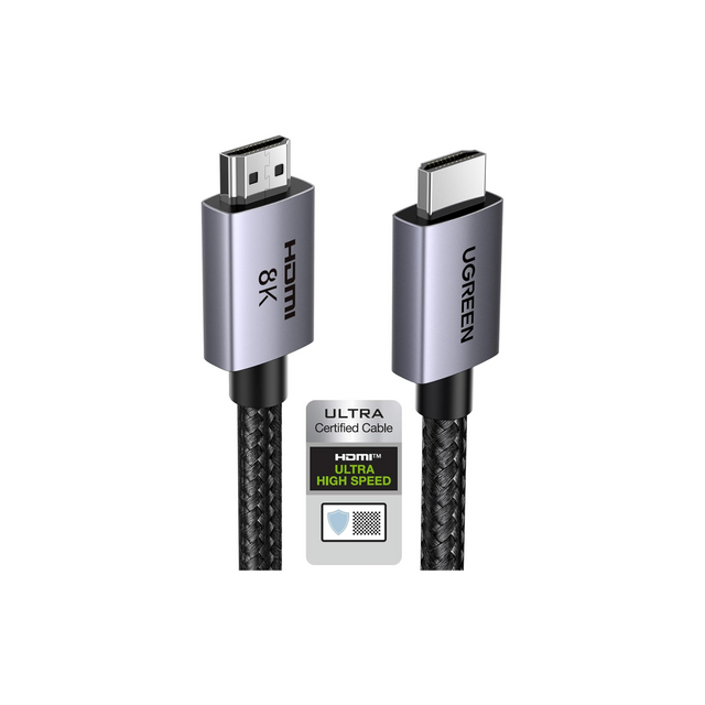 UGREEN 8K HDMI 2.1 Cable 2M, 48Gbps Certified Ultra High-speed HDMI Cord, 8K@60HZ,4K@240HZ/144HZ/120HZ, Support eARC/Dolby/HDR 10+/HDCP 2.2&2.3, Compatible for PS5/Xbox Series X/MacBook Pro/Blu-ray