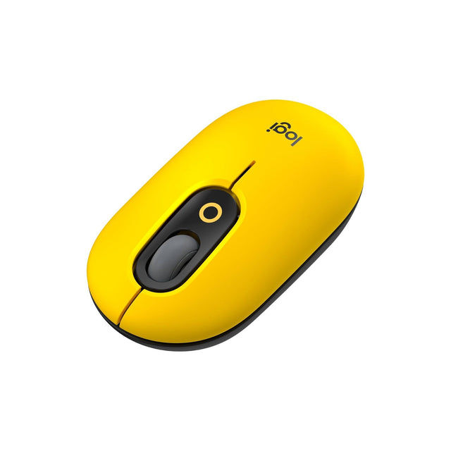 Logitech Pop Mouse, Wireless Mouse With Customizable Emojis, Silenttouch Technology, Precision/Speed Scroll, Compact Design, Bluetooth, Multi Device, Os Compatible Blast, Blast Yellow, 910-006546