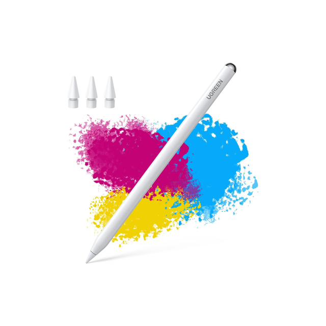 UGREEN 2 in1 Magnetic Charging Stylus Pen for Apple iPad Tilt Sensitivity Fast Type-C & Magnetic Charging Bluetooth Power Display Palm Rejection iPad Stylus Pencil for iPad 2018-2022, Pro, Air, Mini