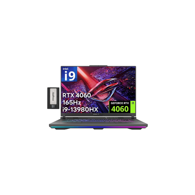 ASUS ROG Strix G16 16" 165Hz FHD Gaming Laptop, Intel i9-13980HX, 64GB DDR5, 2TB SSD, NVIDIA GeForce RTX 4060 8GB, Backlit Keyboard, HD Webcam, Wi-Fi 6E, Gray, Win 11 Pro, 256GB Docking Station Set