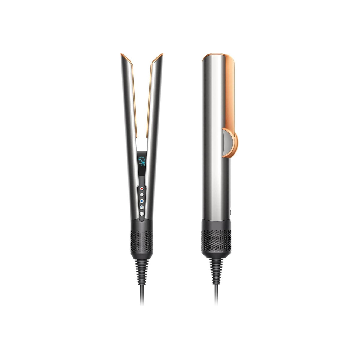 Dyson HT01 Airstrait Hair Straightner, 1600W, LCD Screen, Lock Feature, Auto-Pause, Wet To Dry Straightening With Air, Natural Straight Finish, Intelligent Heat Control, Nickel/Copper
