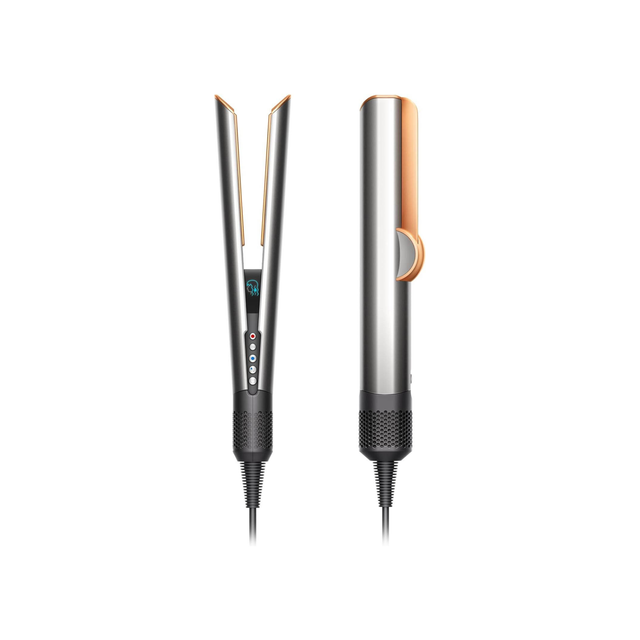 Dyson HT01 Airstrait Hair Straightner, 1600W, LCD Screen, Lock Feature, Auto-Pause, Wet To Dry Straightening With Air, Natural Straight Finish, Intelligent Heat Control, Nickel/Copper