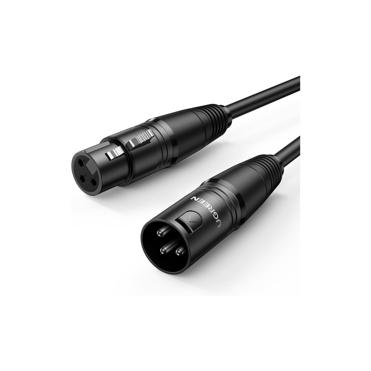 UGREEN XLR Cable, Microphone XLR Male to Female Extension Cable 2M Jack Extender Cord for PA System, Studio Recorder, Amplifier, Mixer, Speaker System, or Professional Recording, Playing Live