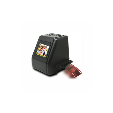 Gugxiom Film and Slide Scanne, All in 1 Film & Slide Scanner Converts 35mm 135 110 126 and Super 8 Films, Slides, Negatives to Digital JPG Photos, Built in 128MB Memory, 2 LCD Screen