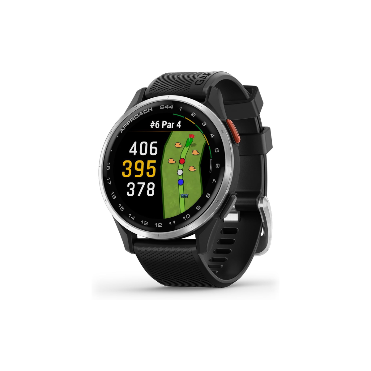 GARMIN GPS Golf Lightweight Smartwatch Approach S44 | Bright and Colorful 1.2 Inch Amoled Display | Upto 15 Hours of Battery Life in GPS Mode 43,000+ Preloaded Golf Courses