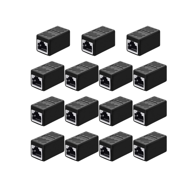 15 Pieces RJ45 Coupler, Ethernet Extension Adapter for Cat7/Cat6/Cat5e/Cat5