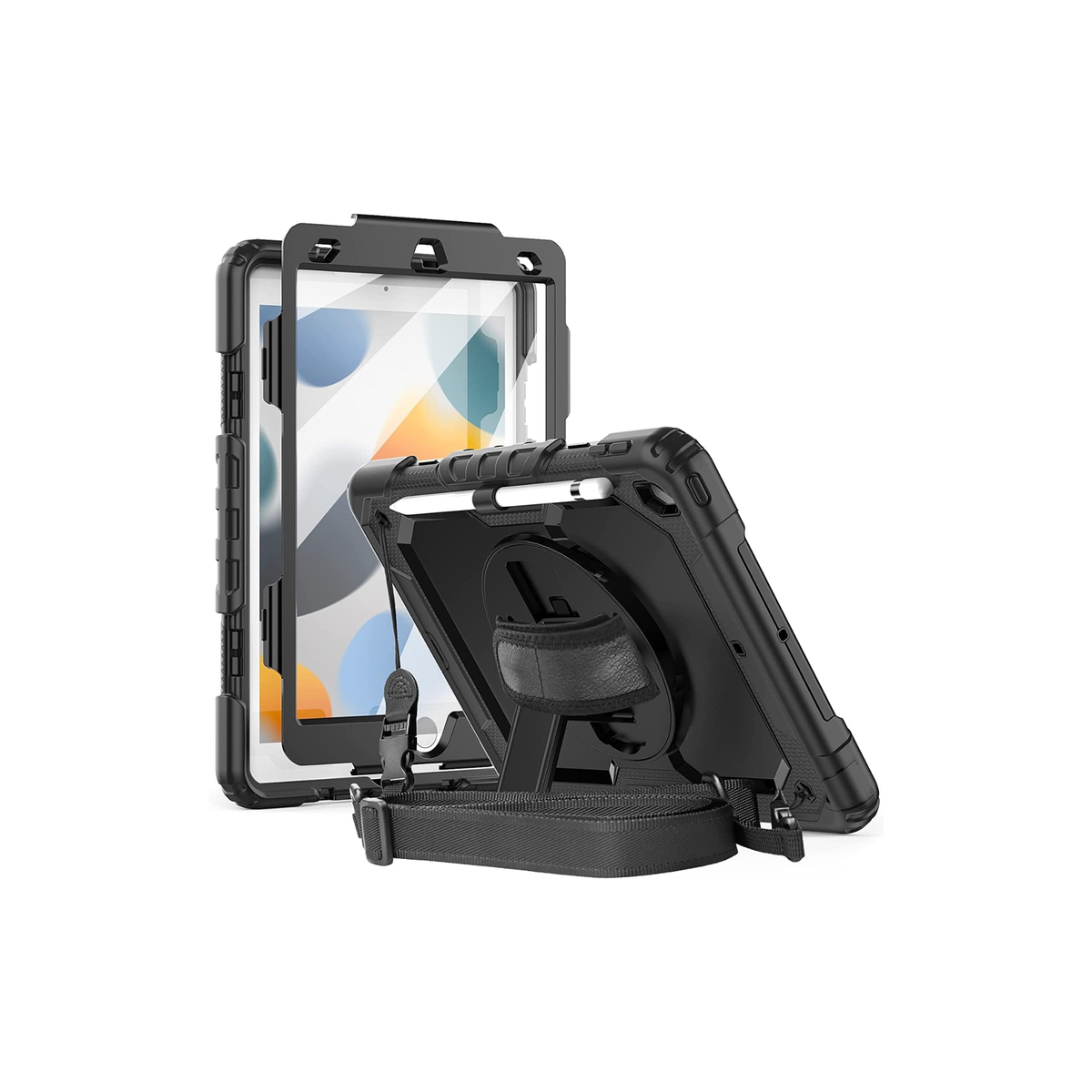 Herize iPad 9th 8th Generation Case Cover 2021 2020 2019 with Pencil Holder iPad 7th Case with Screen Protector | iPad 10.2 Case Full Body Heavy Duty Rugged Protective Cover w/ 360° Stand