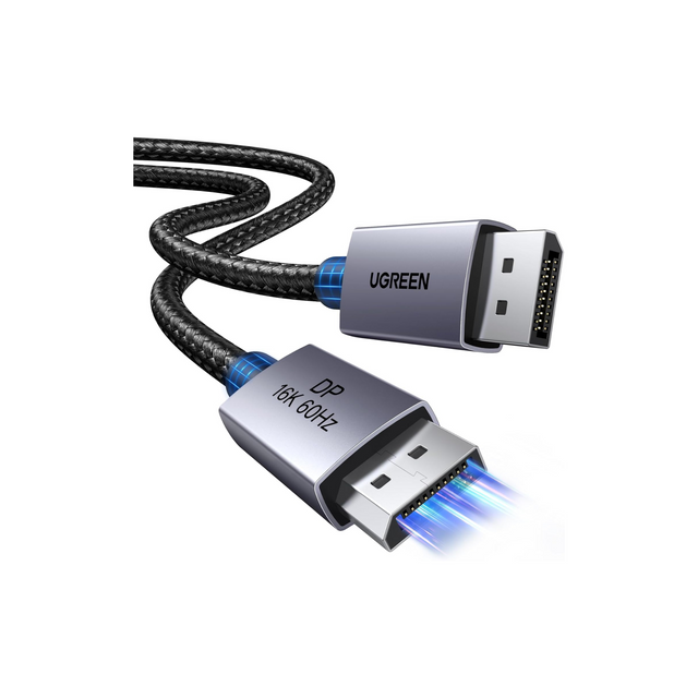 UGREEN 16K Displayport Cable 2M, DP 2.1 Cable Support 16K@60Hz, 8K@120Hz, 4K@240Hz 80Gbps HDR, Displayport 2.1 Nylon Braided Cable Compatible with Monitor, Laptop, Graphics, PC, TV etc