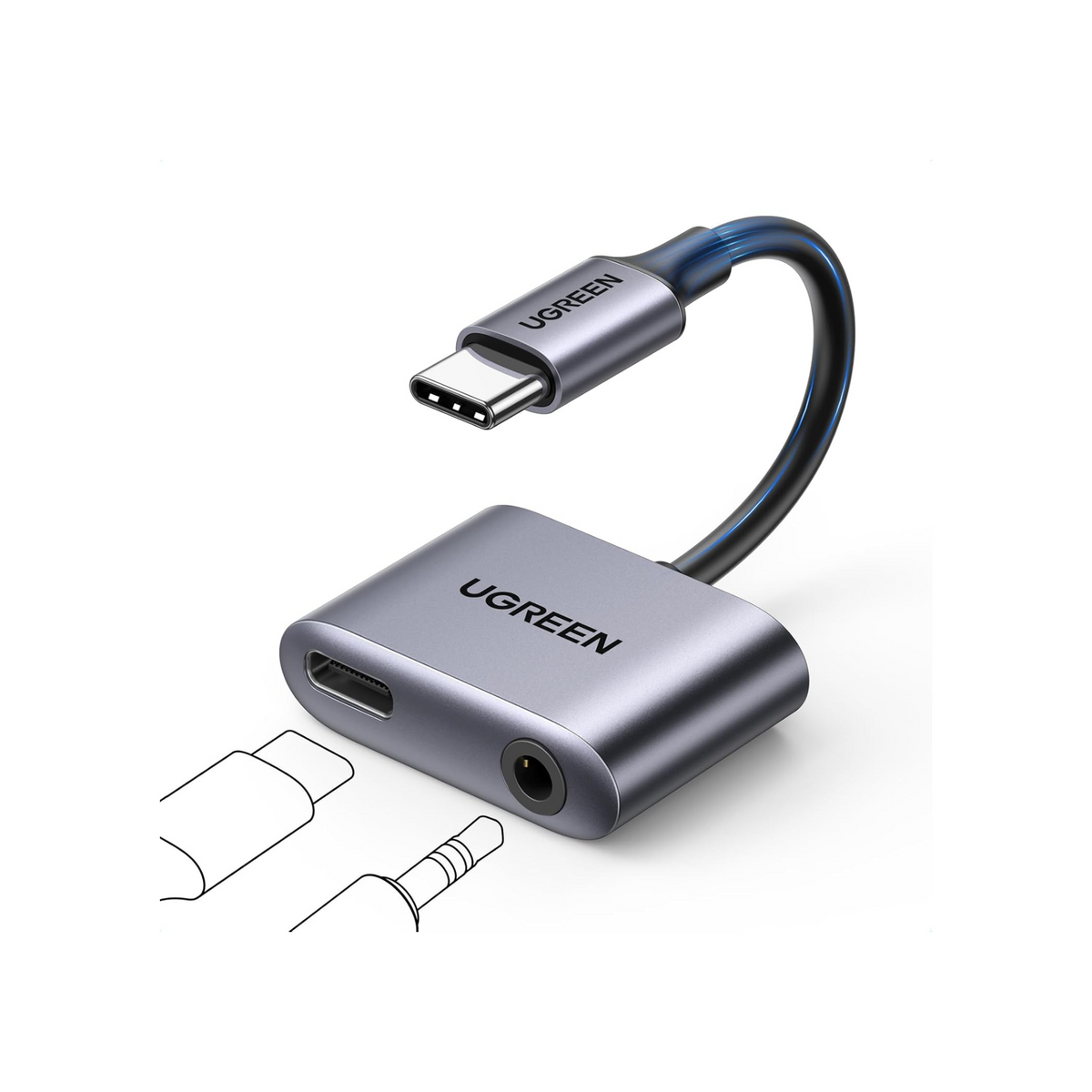 UGREEN USB C to 3.5mm Headphone Jack Audio Charger Adapter DAC Type C Aux Earphone Splitter Dongle Compatible with Samsung S25/24 Ultra, Pixel 5/4/3/2, iPad Mini/Pro/Air, Not for iPhone 15/16 series