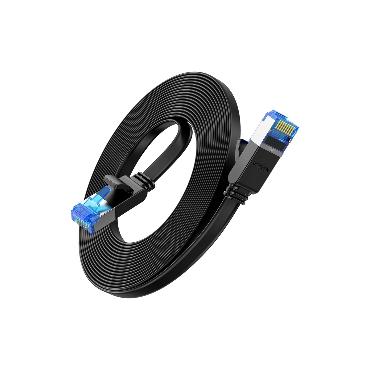 UGREEN Ethernet Cable Cat 8 10M Gigabit Network Cord 40Gbps 2000MHz High-Speed Internet Wire Flat Double Shielded LAN Cable RJ45 Connector Compatible with Gaming Switch PS4 PS5 PC Router TV Xbox