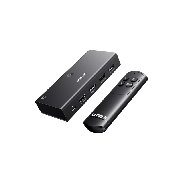 UGREEN 3 IN 1 OUT HDMI Switch, Unidirectional HDMI Splitter With Remote, Support 4K, HDR, 3D, Dolby Sound, 192kHz 24bit, Compatible for PC, Laptop, Blu-ray DVD, PS4/PS4 pro, Xbox, Switch, Apple TV etc