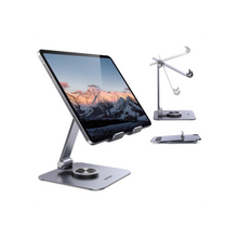 UGREEN iPad Stand 360° Rotatable Metal Phone and Tablet Stand Holder for Desk Adjustable Foldable Tablet Mount Compatible with All up tp 13'' Devices iPhone 16 Pro Max iPad Pro/Air/Mini Galaxy Tab
