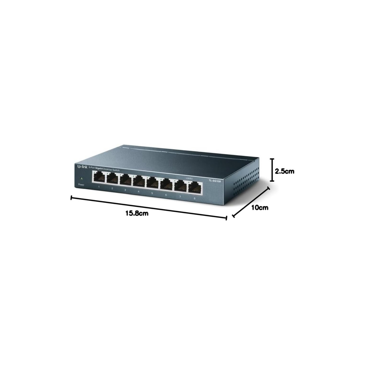 TP-Link 8 Port Gigabit Ethernet Network Switch - Ethernet Splitter | Plug & Play | Fanless | Sturdy Metal w/Shielded Ports | Traffic Optimization | Unmanaged | Limited Lifetime Protection (TL-SG108)
