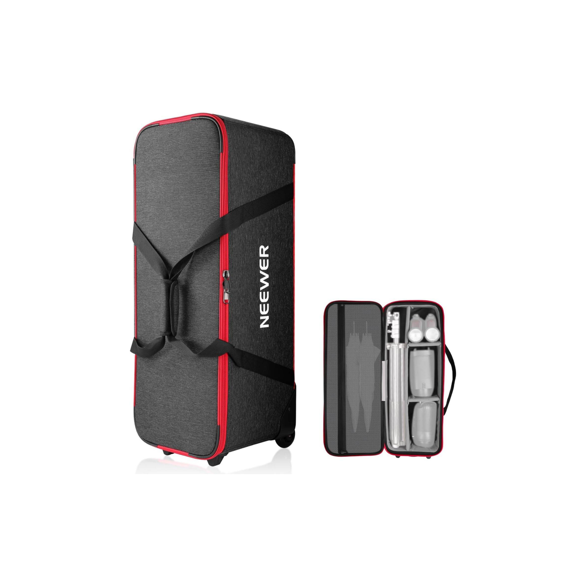 Neewer Trolley for Photo Studio Equipment, 30 x 11 x 11 Inches, 77 x 28 x 27 cm, Tripod Roll Bag with Wheels/Straps/Padded Compartment/Handle for Light Stands, Flashes, Photo Accessories, PB005