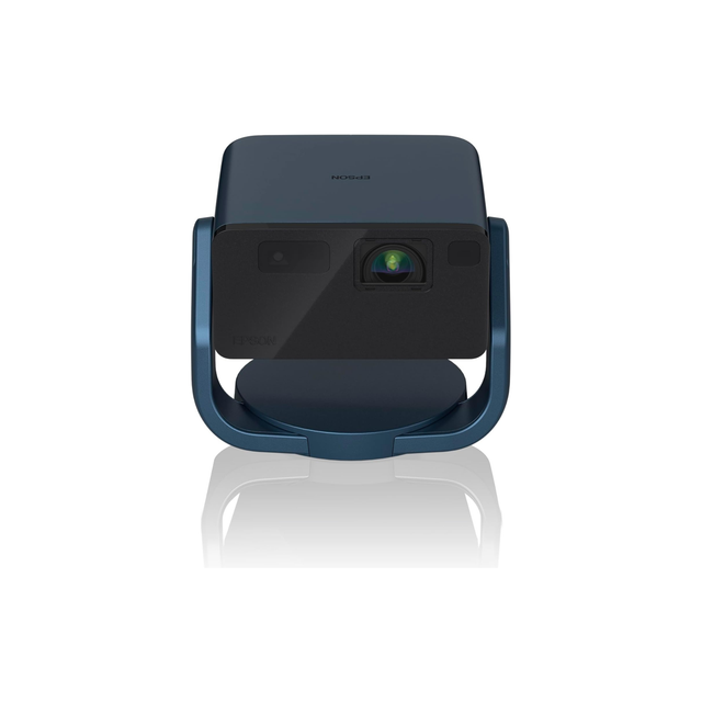 Epson EF-22 Mini Smart Laser Projector with Swivel stand, Full HD, 1000 Lumens, 150 Inch Display with HDR, Google TV, Dolby Atmos Sound, Gaming & Home Cinema – Navy Blue