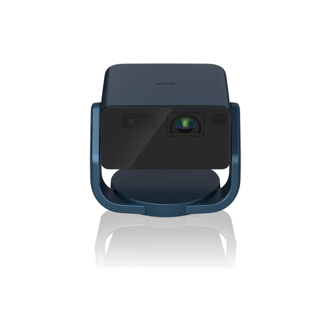 Epson EF-22 Mini Smart Laser Projector with Swivel stand, Full HD, 1000 Lumens, 150 Inch Display with HDR, Google TV, Dolby Atmos Sound, Gaming & Home Cinema – Navy Blue