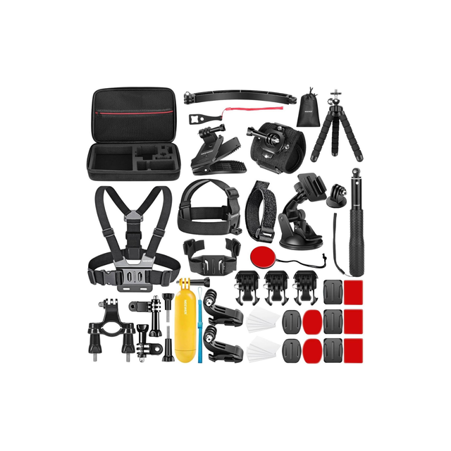 NEEWER 50 In 1 Action 5 Camera Accessory Kit, Compatible with GoPro Hero 13, 12, 11, DJI OSMO 4, 3, 2, Insta360 X4, X3 with GP-10 Action Camera Pole Mount | 10085441 Neewer