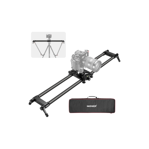 Neewer 31.5 inches / 80 cm Carbon Fibre Camera Slider, Dolly with Thicker Tube and More Stable Support, 4 Precise Smooth Bearings and Levelling for DSLR Camera Camcorder, max Load 8 kg, CS80 cm