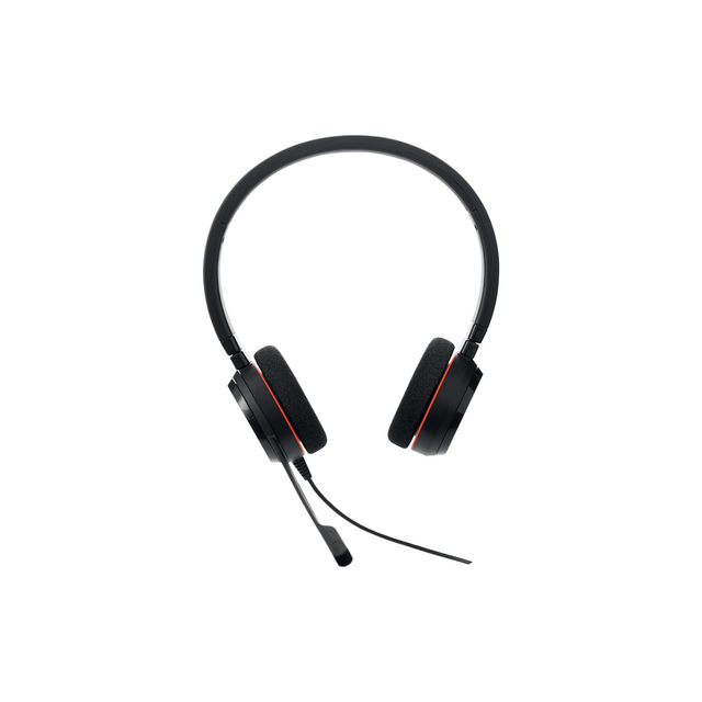 Jabra Evolve 20 Stereo Headset - Wired Headphones for VoIP Softphone with Passive Noise Cancellation - USB-Cable with Controller - Black, Medium