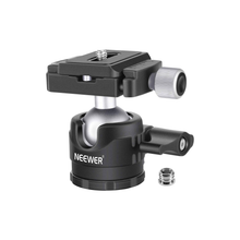 NEEWER 28mm Low-Profile Tripod Ball Head with Quick Release Plate & Bubble Level 360° Panoramic Rotation, 1/4-Inch Screw Mount, Max Load 5kg for DSLR Cameras, Tripods, Monopods, Sliders
